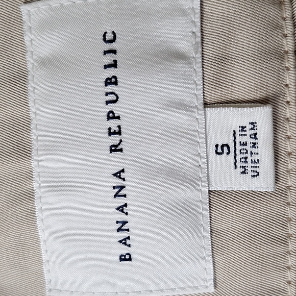 Banana Republic Tan Belted Old Money Double Breasted Short Trench Coat Size S - Picture 12 of 15